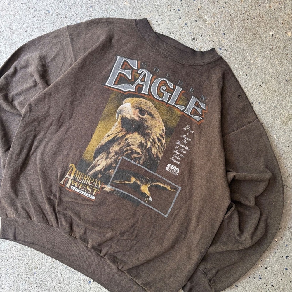 Vintage Tultex Golden Eagle Sweatshirt American West Outfitters Brown XL USA